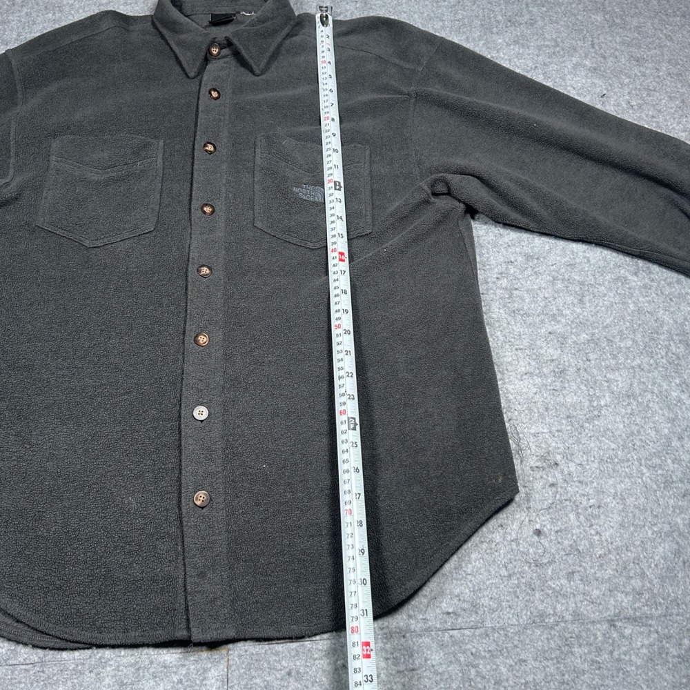The North Face fleece buttoned jacket mens large Charcoal Grey outdoor hiking - Picture 3 of 16